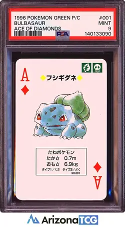 Pokemon 1996 Bulbasaur 001 Green Playing Cards Japanese PSA 9 - Image 1
