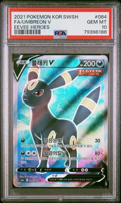 Pokemon Korean Eevee Heroes s6a 084/069 SR Umbreon V Full Art PSA 10 Gem Mint - Image 1
