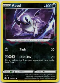 Pokemon Absol Reverse Holo Crown Zenith 076/159 LP - Image 1