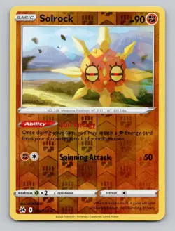 Reverse Holo Solrock 069/159 Uncommon Crown Zenith Pokemon - Image 1