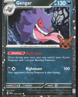 Gengar 057/091 Uncommon Paldean Fates Pokemon Moderately Played - Image 1