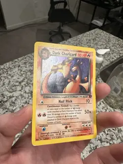 Pokemon Dark Charizard Holo Rare TCG Unlimited Card 4/82 With Swirl - Image 2