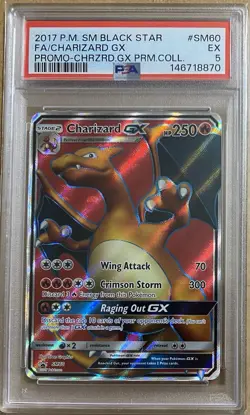 Charizard GX #SM60 2017 Pokemon Black Star Promo Full Art Holo PSA 5 - Image 1