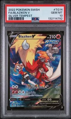 BLAZIKEN V TG14 PSA 10 POKEMON SILVER TEMPEST 2022 FULL ART - Image 1