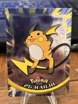 1999 Topps Pokemon TV #26 Raichu Holo Foil Black Logo - Image 1