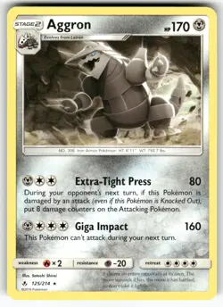 Aggron SM - Unbroken Bonds Rare Pokemon Near Mint or Better - Image 1