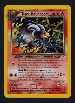 Dark Houndoom 7/105 Neo Destiny Unlimited Holofoil Rare Swirl Pokemon TCG - Image 1