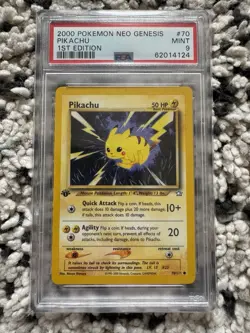 2000 POKEMON NEO GENESIS 1ST EDITION #70 PIKACHU PSA 9 - Image 1
