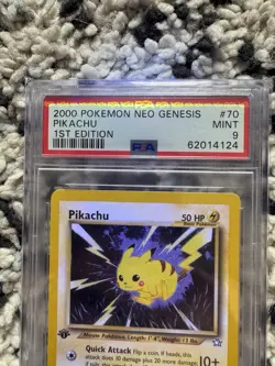 2000 POKEMON NEO GENESIS 1ST EDITION #70 PIKACHU PSA 9 - Image 3