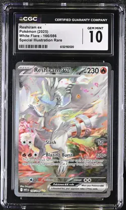 CGC 10 RESHIRAM EX 166/086 SPECIAL ILLUSTRATION RARE POKEMON GEM MINT - Image 1