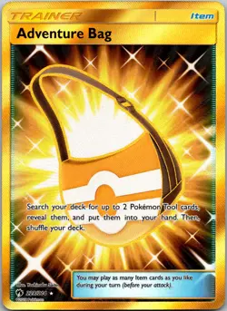 Adventure Bag (Secret) #228/214 Holo Rare Gold SM - Lost Thunder Pokemon NM - Image 1