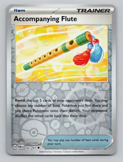 Reverse Holo Accompanying Flute 142/167 Uncommon Twilight Masquerade Pokemon - Image 1