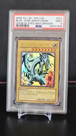 2002 ~ Blue Eyes White Dragon ☆ Legend of Blue Eyes ☆ LOB-001 ~ PSA 9 ☆ MINT - Image 2
