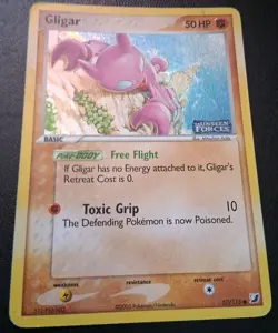 Pokemon Gligar EX Unseen Forces Holo Rare Card 2005 57/115 - Image 1