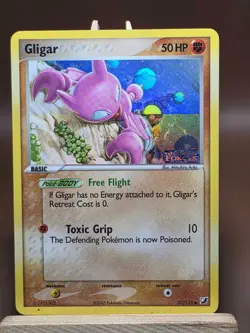 HP Stamped Pokemon Gligar EX Unseen Forces Holo Rare Card 2005 57/115 - Image 1