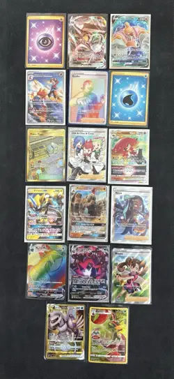 Pokemon Card Lot Full Art Trainers EX GX V Ultra Rare Holo Bundle 15+ Cards NM - Image 1