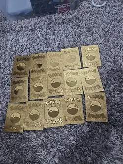 A Set Of 15 Gold Pokemon Cards Fan Art - Image 2