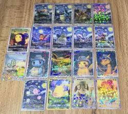 Pokemon Van Gogh Museum COMPLETE SET Pikachu Display 18 Cards HOLOFOIL Sleeves - Image 2