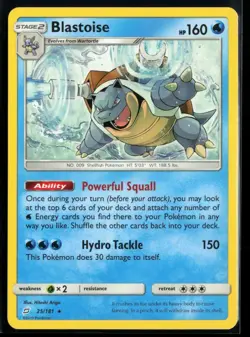 2019 Sun & Moon - Team Up Blastoise #25 Non Holo Rare Pokemon Card - Image 1