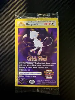 Dragonite Promo Card Factory Sealed 1999 WB Gold Stamp Catch Mew - Image 1