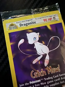 Dragonite Promo Card Factory Sealed 1999 WB Gold Stamp Catch Mew - Image 2