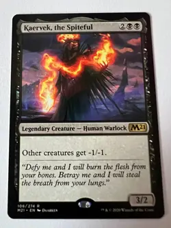 MTG Magic The Gathering Core Set 2021 Kaervek, the Spiteful Rare LP - Image 1
