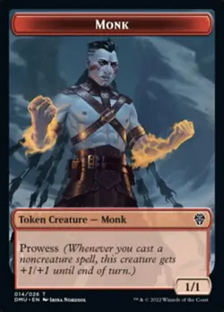 1 x Monk Token - Dominaria United - Light Play - MTG - Image 1