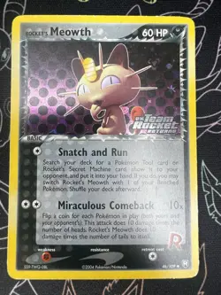Pokemon Rocket's Meowth Reverse Holo Stamped EX Team Rocket Returns 46/109 - Image 1