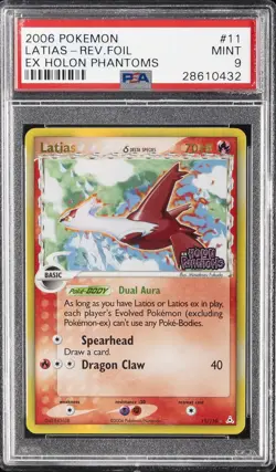 2006 POKEMON EX HOLON PHANTOMS #11 LATIAS-REVERSE FOIL PSA 9 - Image 1