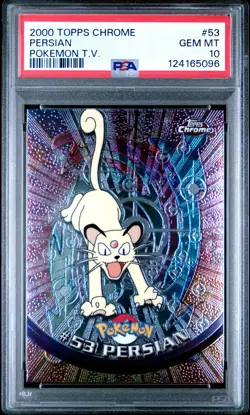 2000 TOPPS CHROME POKEMON T.V. #53 PERSIAN PSA 10 - Image 1