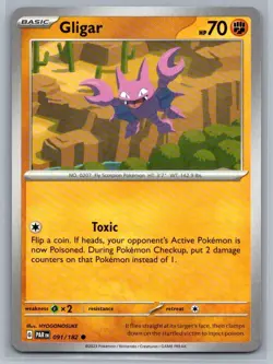 Gligar 91/182 Paradox Rift Common Pokemon TCG 2023 - Image 1