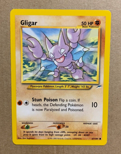 Gligar 67/105 Neo Destiny - Common Pokemon Card - NM/Mint - Image 1