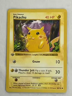 Pikachu #58/102 1st Edition (Red Cheeks) - Pokemon Base Set - Image 1