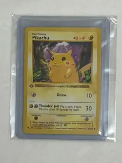Pikachu #58/102 1st Edition (Red Cheeks) - Pokemon Base Set - Image 3