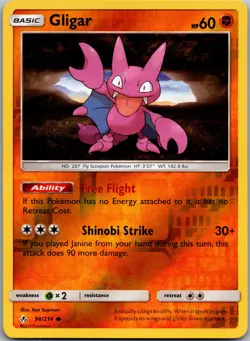 Gligar 98/214 Common Unbroken Bonds Pokemon Reverse Holo Near Mint - Image 1