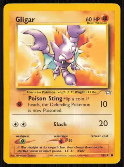 Gligar 59/111 Common Neo Genesis Pokemon Unlimited Lightly Played - Image 1