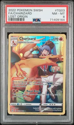 2022 POKEMON SWORD & SHIELD LOST ORIGIN #TG03 FA/CHARIZARD LOST ORIGIN PSA 8 - Image 1