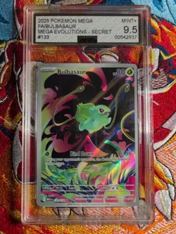 Pokemon TCG Bulbasaur IR 133/132 Mega Evolutions AGS 9.5 - Image 1