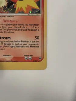 Pokemon Blaziken 3/109 EX Ruby & Sapphire Holo Rare 2003 - NM - Image 3