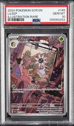 2024 POKEMON SCR EN-STELLAR CROWN ILLUSTRATION RARE #145 LILEEP PSA 10 - Image 1