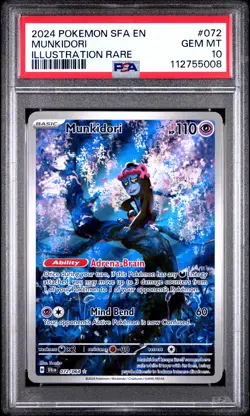 2024 POKEMON SFA EN-SHROUDED FABLE ILLUSTRATION RARE #072 MUNKIDORI PSA 10 - Image 1