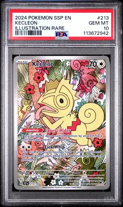 2024 POKEMON SSP EN-SURGING SPARKS ILLUSTRATION RARE #213 KECLEON PSA 10 - Image 1