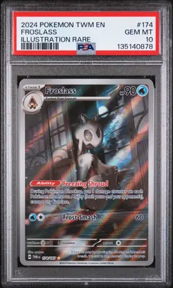2024 POKEMON TWM EN-TWILIGHT MASQUERADE ILLUSTRATION RARE #174 FROSLASS PSA 10 - Image 1
