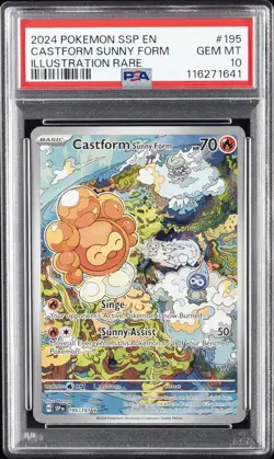 2024 POKEMON SSP EN-SURGING SPARKS ILLUSTRATION RARE CASTFORM SUNNY FORM PSA 10 - Image 1
