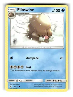 Piloswine 20/111 Uncommon Crimson Invasion Pokemon Lightly Played - Image 1