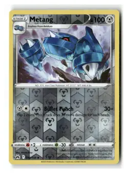Metang 090/159 Uncommon Crown Zenith Pokemon Reverse Holo Near Mint - Image 1