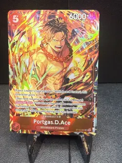One Piece TCG Portgas D. Ace Illustration Box Promo Card Foil ST15-005 NM - Image 1