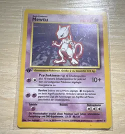 Mewtwo 10/102 Base Set 1st Edition Holo Rare German Pokemon TCG Card - Image 1