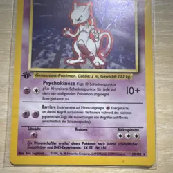 Mewtwo 10/102 Base Set 1st Edition Holo Rare German Pokemon TCG Card - Image 3