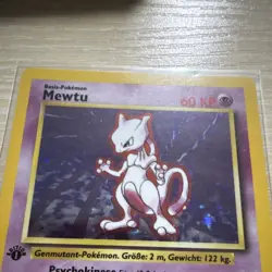 Mewtwo 10/102 Base Set 1st Edition Holo Rare German Pokemon TCG Card - Image 5